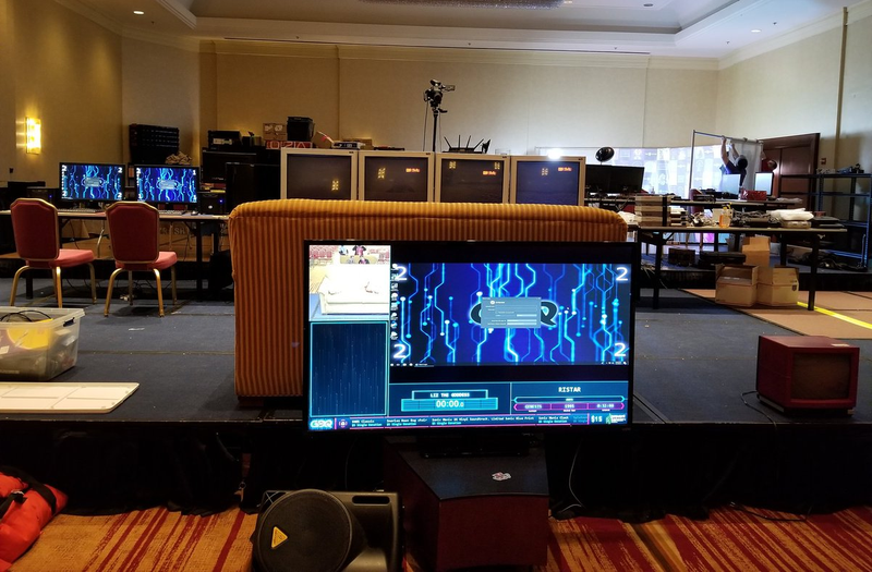 Part of the AGDQ 2018 setup at the Hilton. Image credit: Puwexil, via Twitter